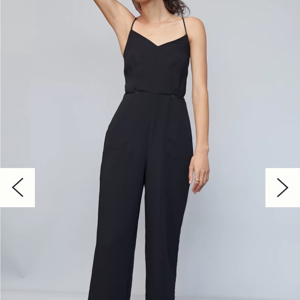 Maeve Black Sleeveless Wide-Leg Jumpsuit